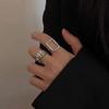 Fried Street Metal Vintage Irregular Geometric Hollow Open Ring Female Korean Continuous Niche Ring Drive Dnu