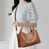 Bolso de Mano Vintage de Cuero Cosido Bolso de Hombro de Moda Bolso Cruzado Vintage para Mujer Regalos de Vacaciones para el Trabajo, Compras y Damas