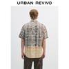 UR Women's Retro Plaid Short Sleeve Button-Up Shirt