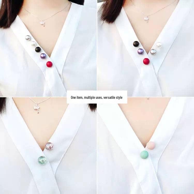 Korean Minimalist Women's Pearl Brooch - Versatile Jewelry Pin for Clothing