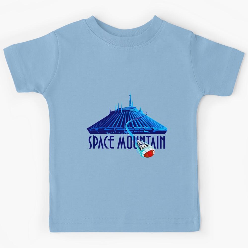 Space Mountain Retro Style - Navy Blue Text Kids T-Shirt 100