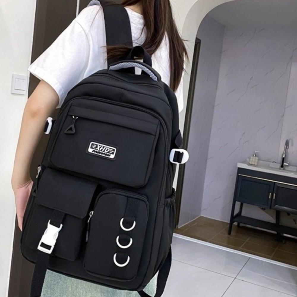 Large Capacity Laptop Rucksack Multi-pocket Travel Schoolbag Cute School Backpack Women