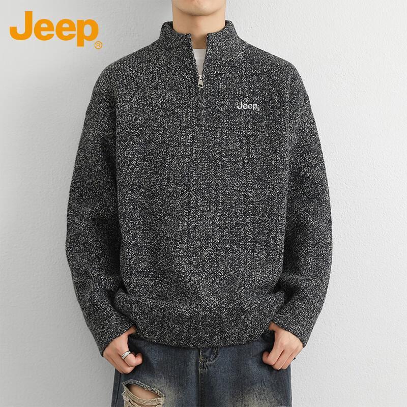 

JEEP Men s Winter Thickened Half-Zip Knit Sweater