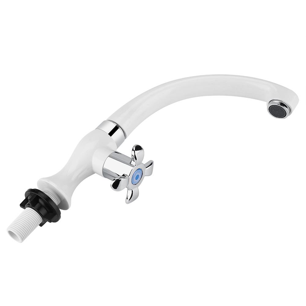 ABS Plastic Single Cold Faucet Water Tap Kitchen Sink Bathroom Basin Accessories G1/2(Blossom)
