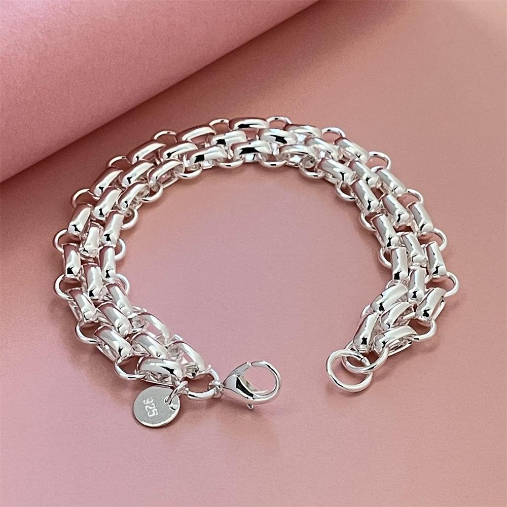 2026 Jewelry Silver-plated Button Bracelet Fashion Exquisite Jewelry Accessories 20CM белый