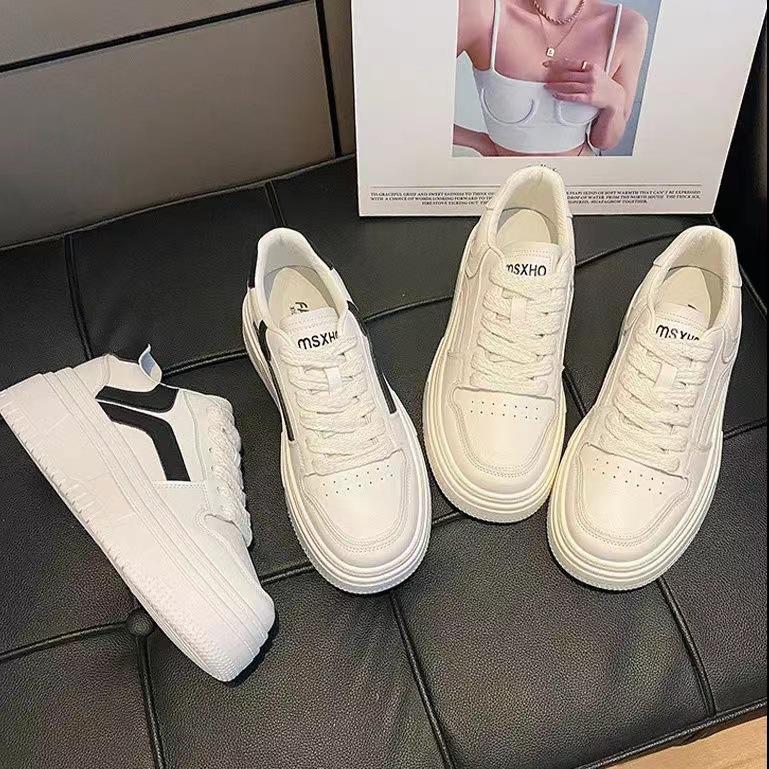 22 spring and autumn new student shoes casual sports thick baseplate shoes solid color