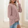 Women's Fashionable Solid Color Round Neck Long Sleeved Casual Loose Top