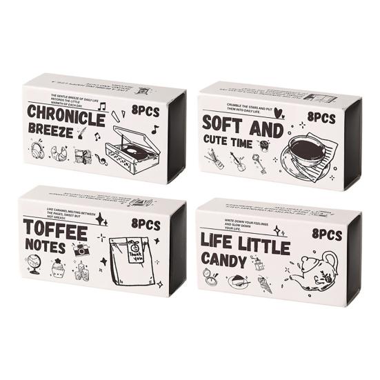 8 Adet/Set Ahşap ve Kauçuk Damga Dekoratif Ahşap Damgalar Retro Yaşam Temalı Damgalar Scrapbook Kartlar Zarf Kendin Yap El İşi Planlayıcı Günlük İçin