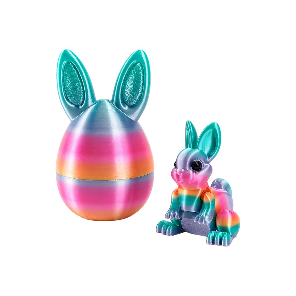 3D Printed Easter Eggs, Including A Bunny, Easter Surprise Bunny Eggs, 3D Printed Animals, Easter Basket Stuffing, Stress-relieving Toy Gifts.4pcs