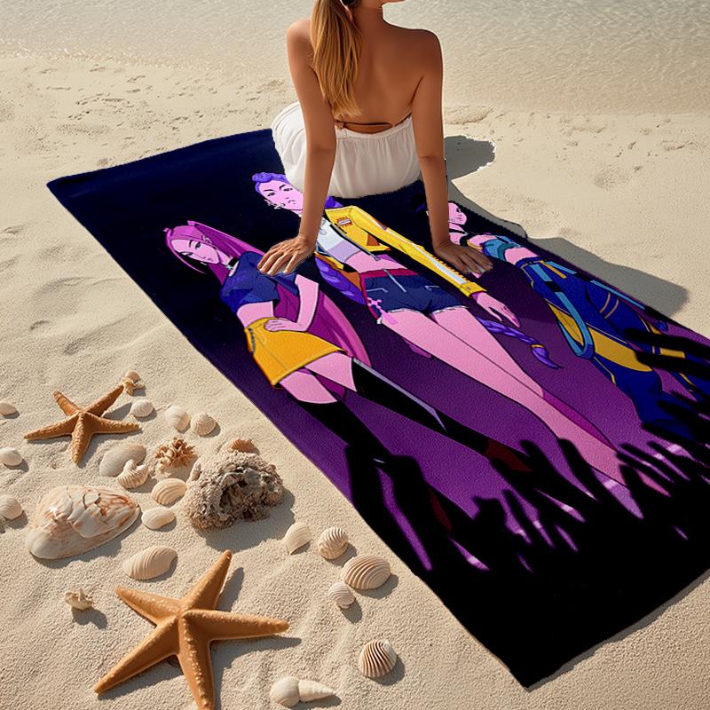 KPOP Hunter Fashion Beach Towel: Ideal for Summer Adventures Soft, absorbent and quick drying suitable for swimming and bathing