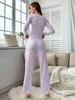 European and American Sexy Casual Long Sleeve Pajama Set - Autumn/Winter Women's Home Wear