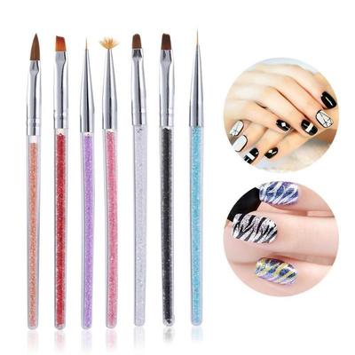 7pcs Nail Brushes Crystal Diamond Drawing Pen Nail Brush Crystal Carving Nail Art Pen