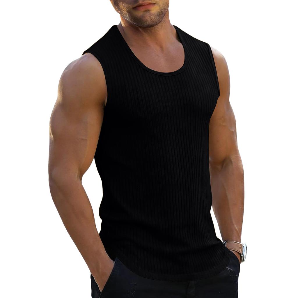 Herren Trainings Tops Sommer Fitnessstudio Fitness Sportliche Tanktops Lässig V-Ausschnitt Textur Muscle Fit Bequem Schnelltrocknend Westen