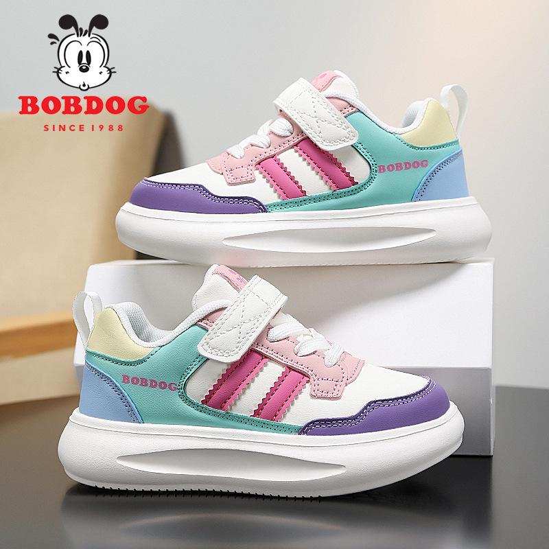Pantofi sport din piele pentru fete Bobdog, Toamnă/Iarnă 2025, Pantofi de alergare antiderapanți pentru copii de școală primară