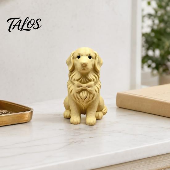 3D Printed Dog Figurine, Mini Bow Tie Dog Collectible Statue, Animal Shape Desktop Decoration Ornament, Gifts for Pet Owner