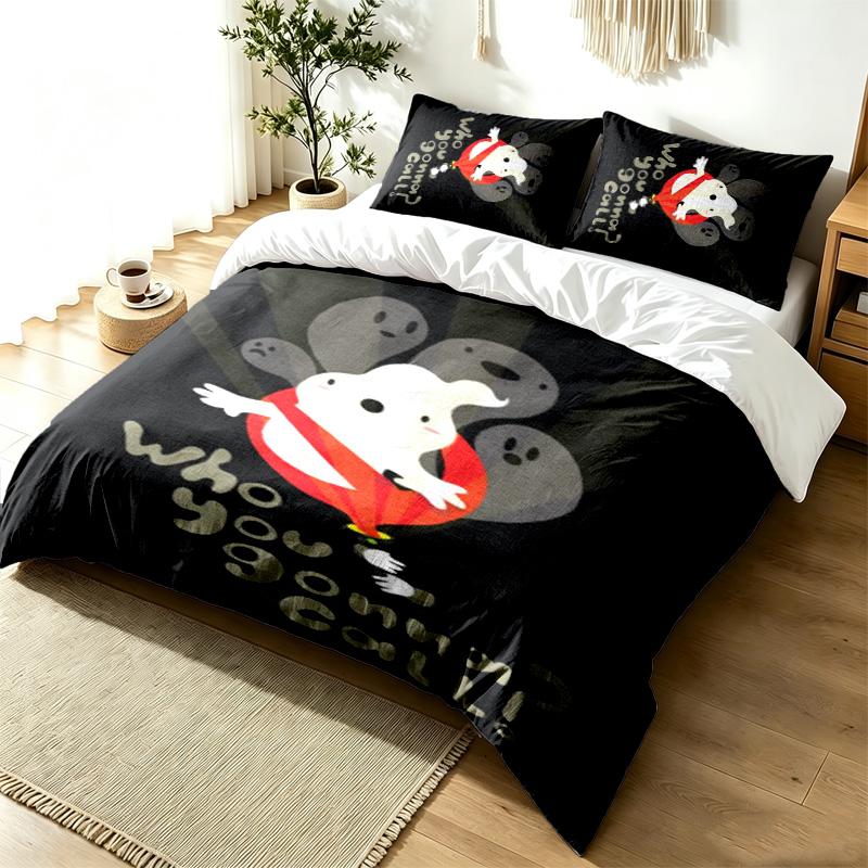 Ghostbusters 3pc Duvet Cover Set Simple Modern Bedding Set Wrinkle Resistant Soft Fabric All Season Use a perfect gift