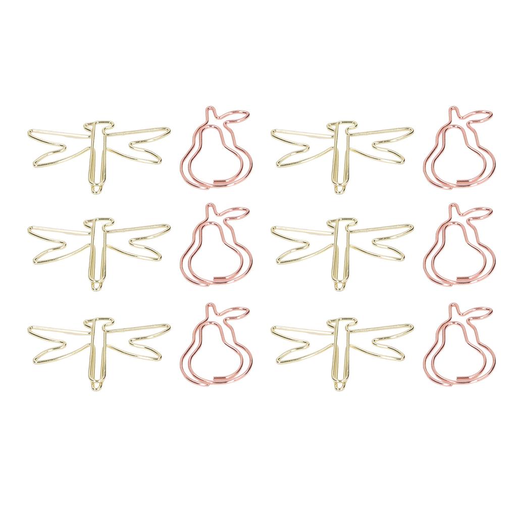 100PCS Paper Clips Cute Shape Metal Gold Colorfast Portable Lightweight Slip Resistant Bright for Office School