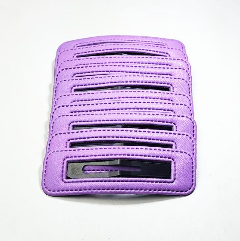 Square Leather Hairpin for Girls - Trendy Student Fashion Clip for Side Bangs and Back of Head