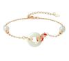 Exquisite Jade Koi Necklace: Retro Chinese Style Silver-Plated Inlaid Jade Clavicle Chain