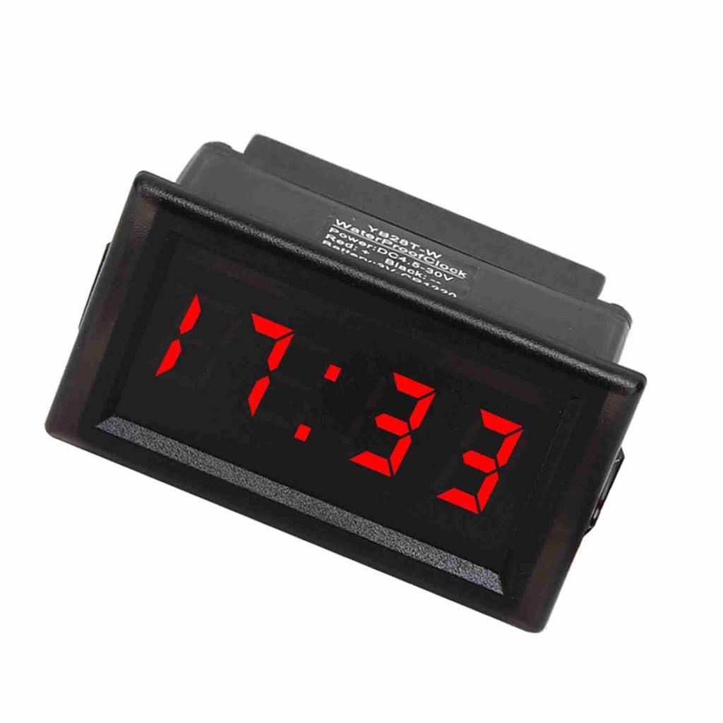 DC4.530V Waterproof Dustproof Car Auto Electronic Clock LED Digital Display (Red)