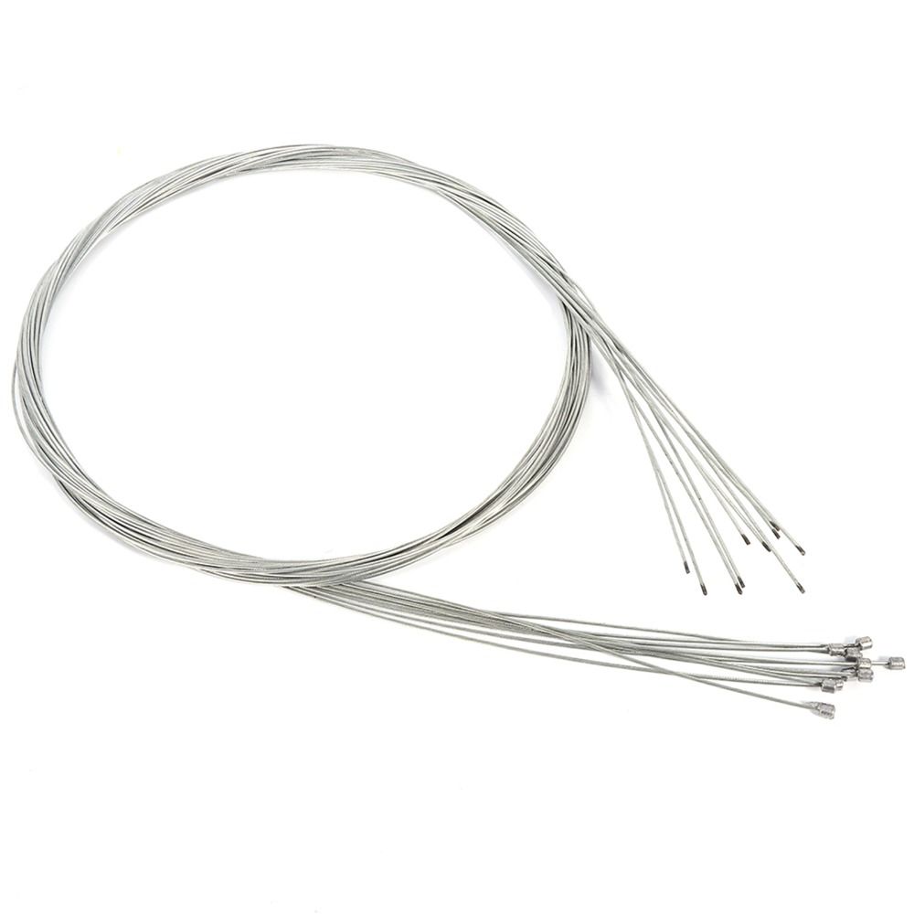 10 Pcs Silver Zinc-plated Inner Cables for Bikes Bicycle Shifter Cables  for Road Cycling