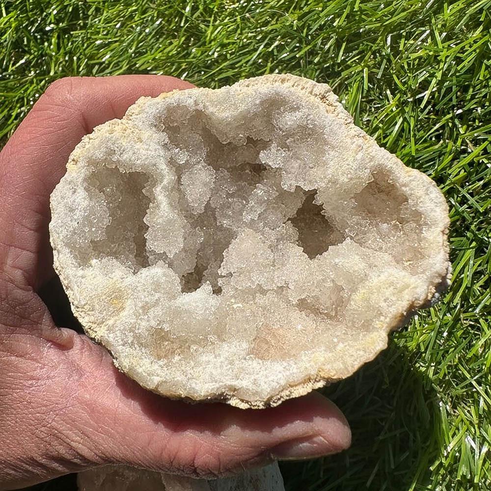 White Crystal Geode Stone - Home Decor & Science Teaching Gift