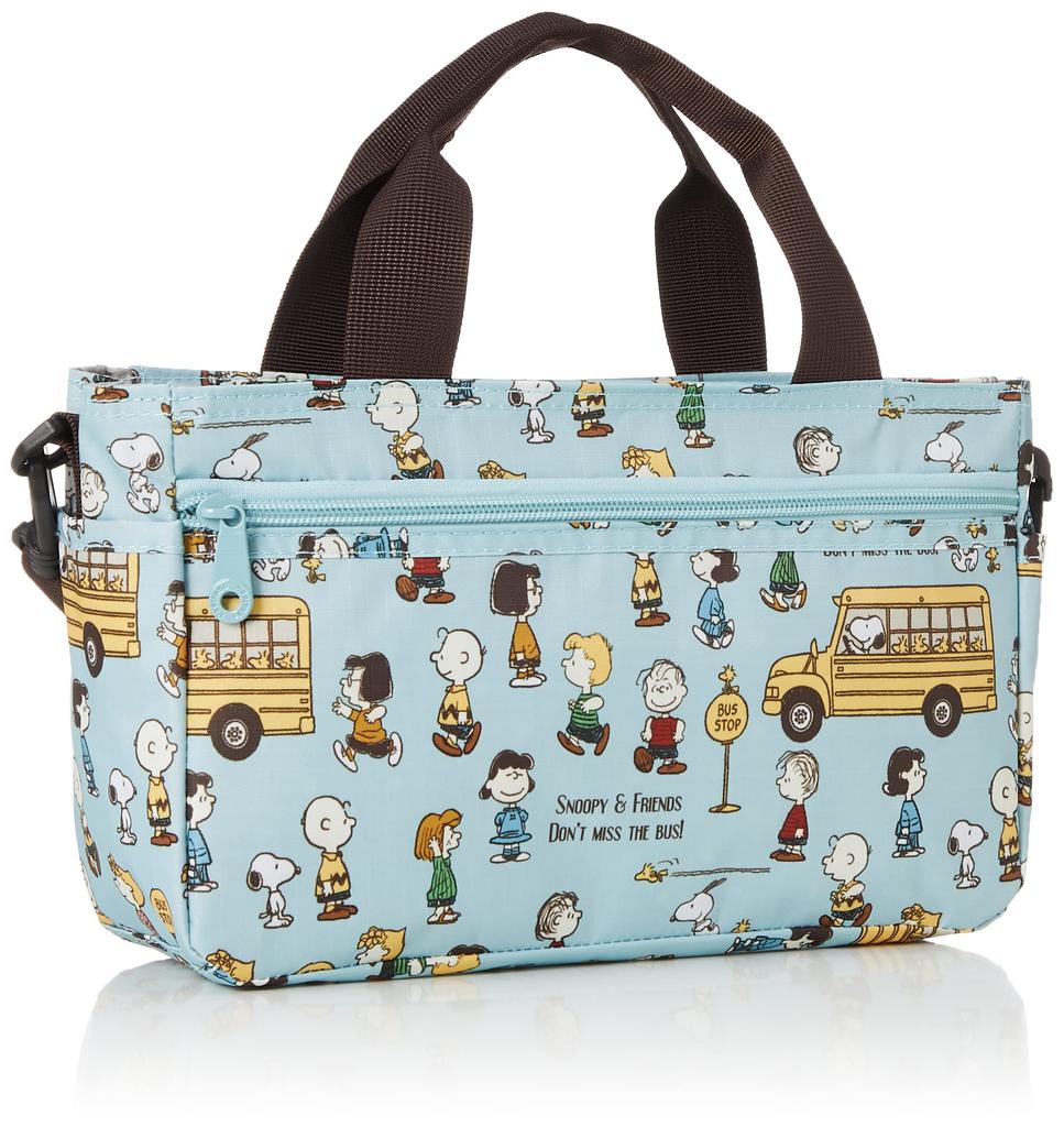 Mini toteväska i väska 6029 Snoopy miljöpåse för busshållplats blå [Sifre] 2-vägs dam,