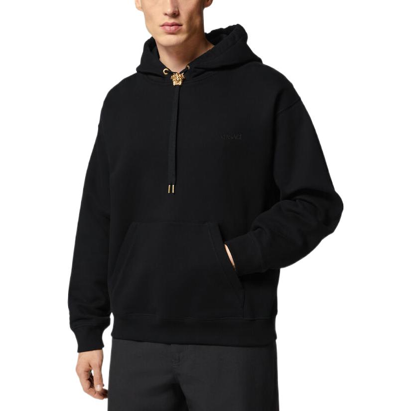 Versace Medusa Head Detailed Drawstring Hoodie 1008661-1A06213-1B000
