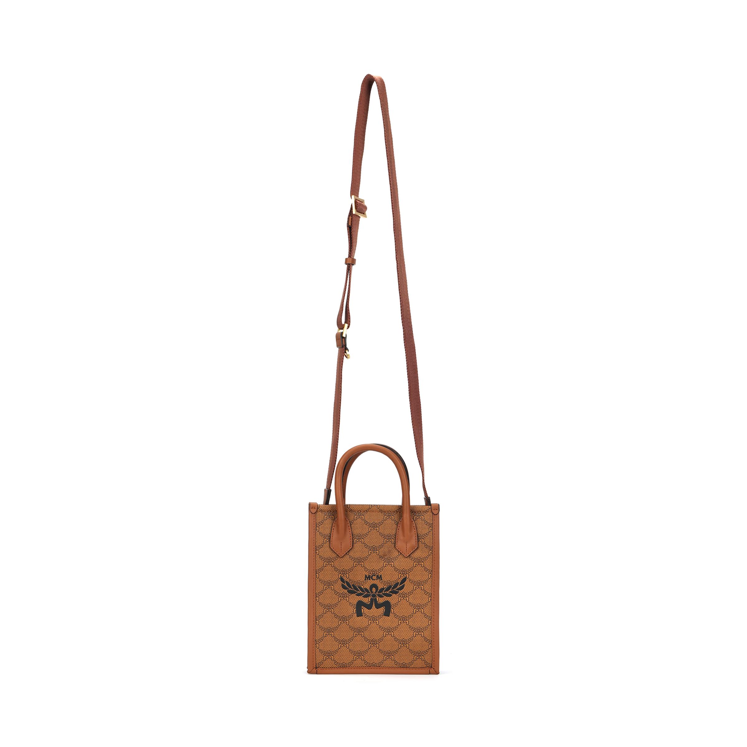 MCM Himmel Classic Laurel Leaf Logo Leather Tote Bag Women Tote Bags MMTEAAC02CO001 Basic Set (Bag+Dust Bag)