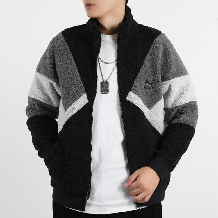 Puma Velvet Jackets Men's Black Stand Collar Moderate 530808-01