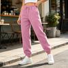 Pantalones de chándal con forro para mujer, color suelto para uso casual diario