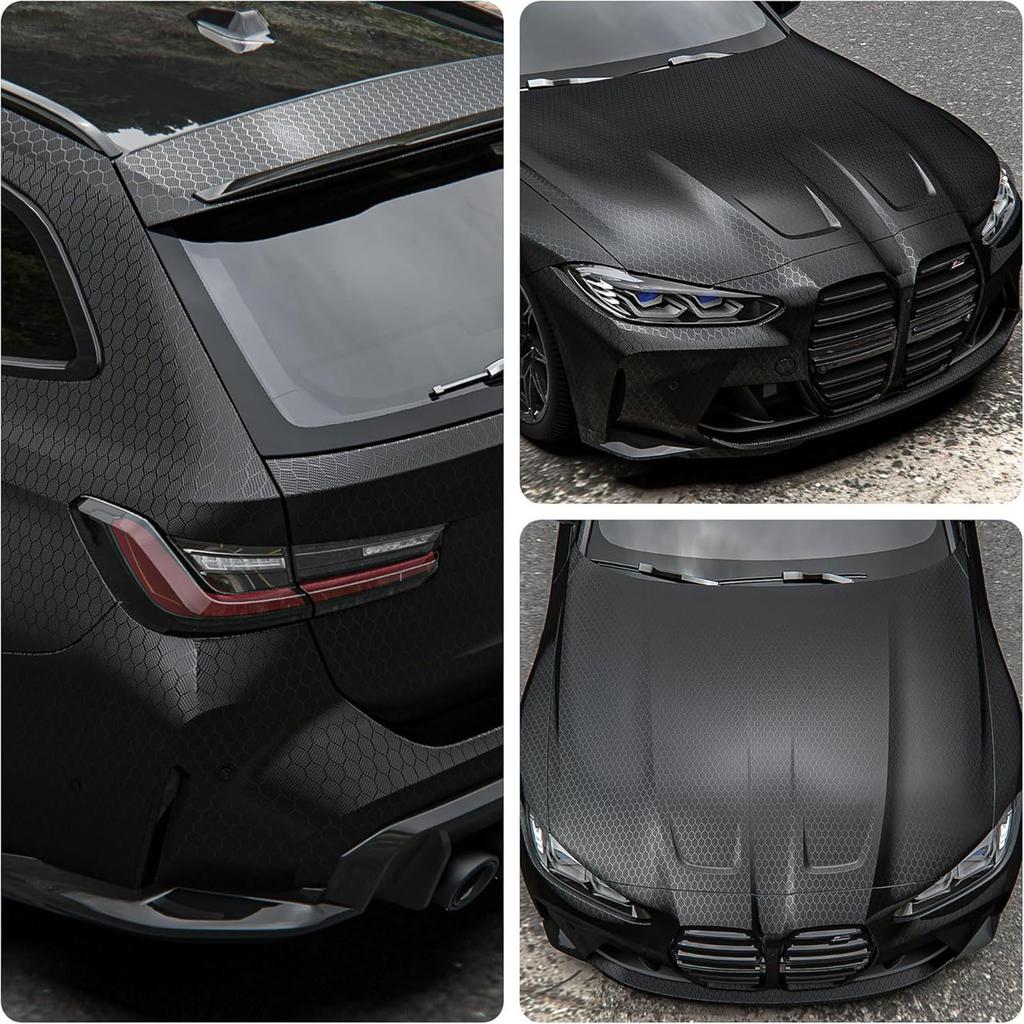 PET Hex-Carbon Fiiber Car Wrap Film,Self-Adhesive DIY Auto Exterior Interior Decor Film Sticker,Car Modification Wrap Sticker
