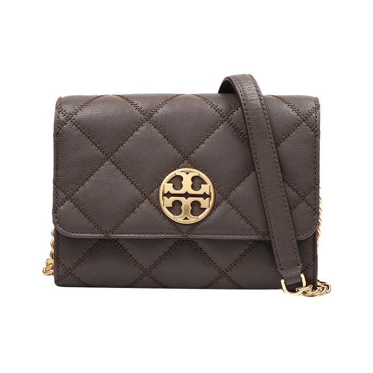 

Tory Burch Metal Double T Logo Diamond Quilted Flap Chain Shoulder Bag Women Shoulder Bag Gray-Brown 87867-066 Basic Set (Bag+Dust Bag)