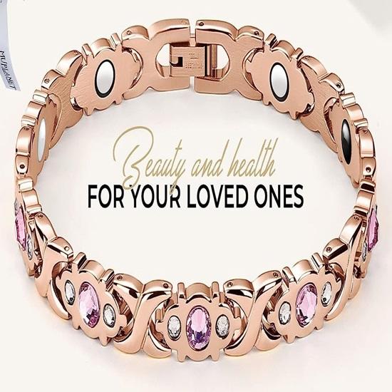 Magnetic Bioenergy Titanium Bracelet for Girls Women Rose Gold