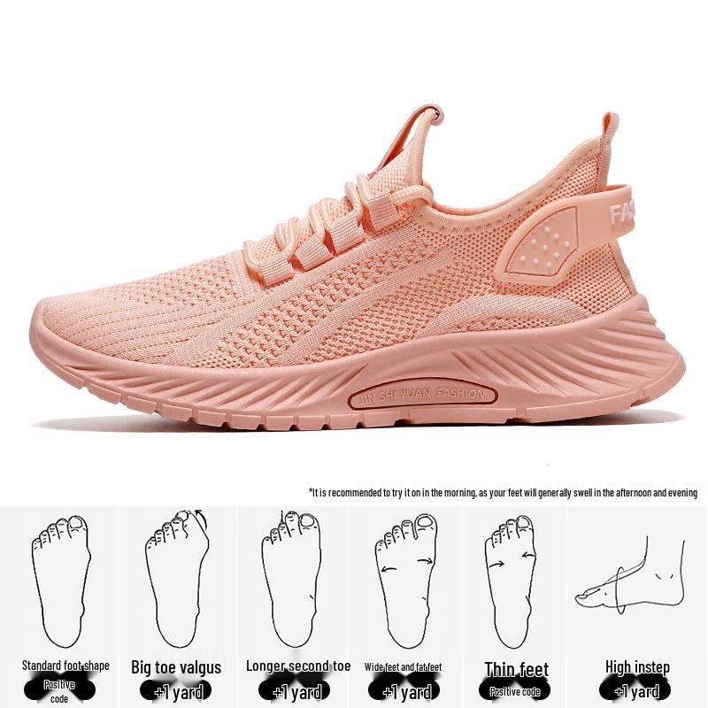 Women s Flyknit Breathable Mesh Sneakers - Comfortable Plus Size Running Shoe 43