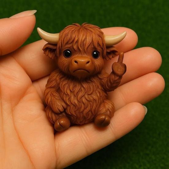 Middle Finger Animal Statue Cartoon Dog Cat Elephant Mouse Highland Cow Frog Turtle Hedgehog Figurine Resin Sculpture Desktop Decoration Ornament