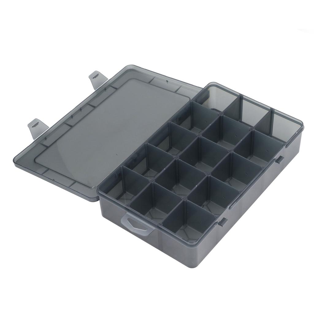 Teilebox PP 15 Fächer Transparent Klassifizierungs-Aufbewahrungsbox mit herausnehmbaren Trennwänden für Ringe Perlen