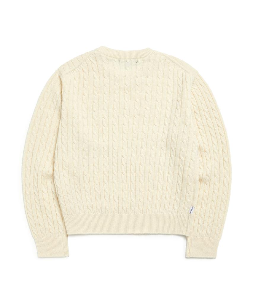 MARK GONZALES Women'S Angel Cable Round Neck Knit - Ivory