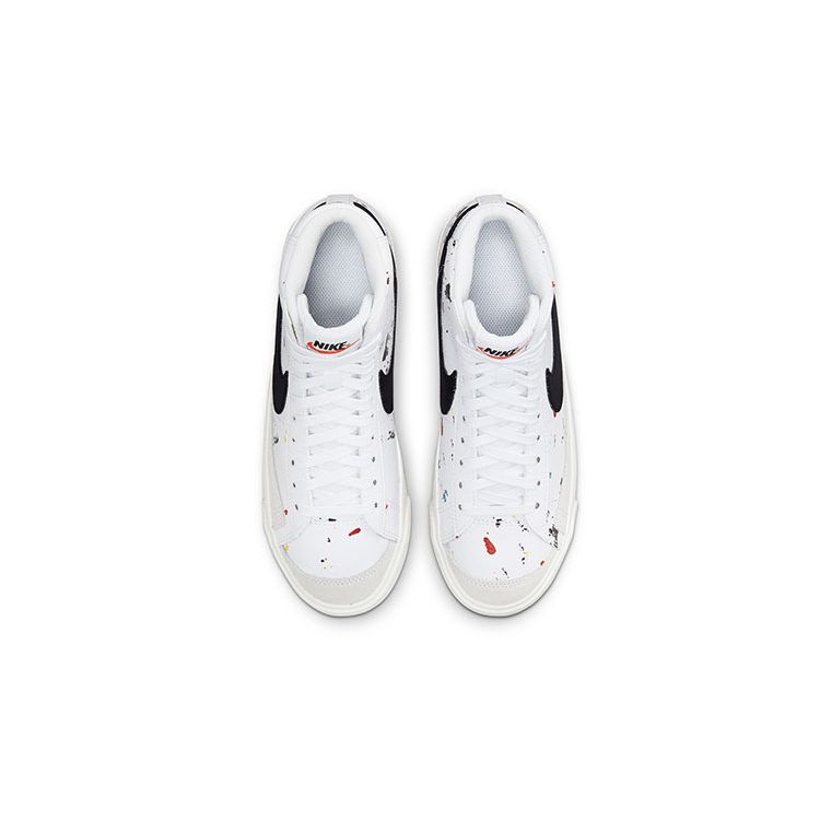 Nike Blazer Mid 77 GS Stříkající barva Dětské tenisky Bílá Plachetnicová Černá DJ2618-100