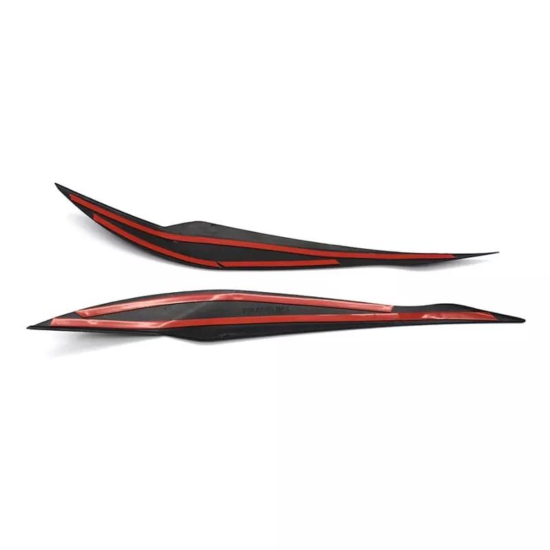 Paar Auto Scheinwerfer Lampen Augenbrauen Abdeckung Zierleisten Aufkleber Für BMW 3er F30 F35 2013-2018 Glänzend Schwarz / Carbon-Optik Augenlider