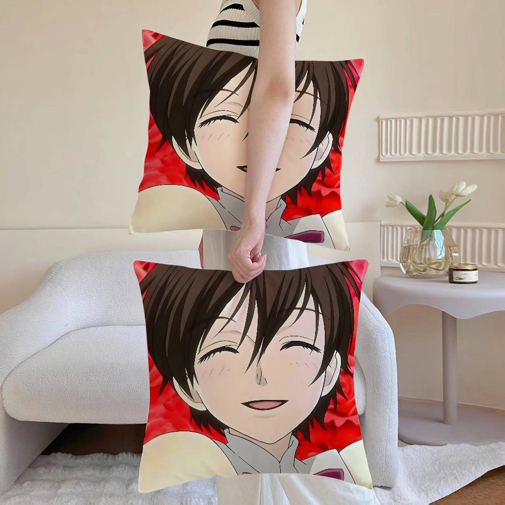 H-Haruhi Fujioka Pillow Case Anti-dustmite Pillowcase Invisible zipper silky Sofa cushion cover