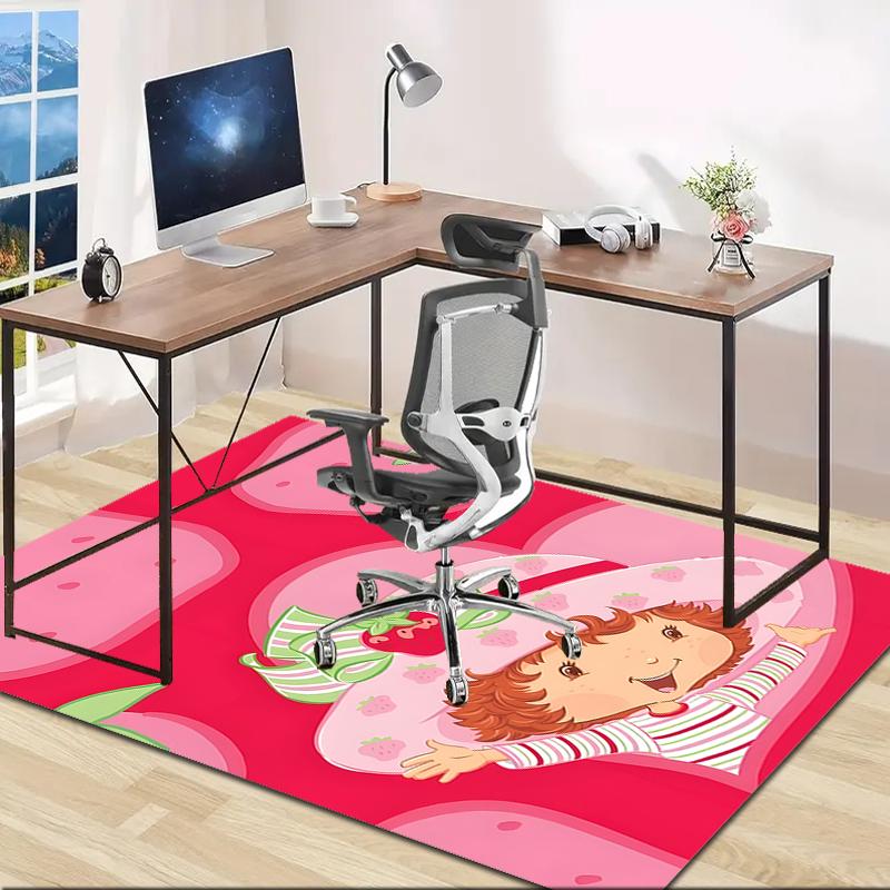 1pc Strawberry Princess6 Design Area Rug - Non-Slip, Soft & Cozy Floor Mat for Living Room, Bedroom, Office - Indoor/Outdoor Decorative Carpet