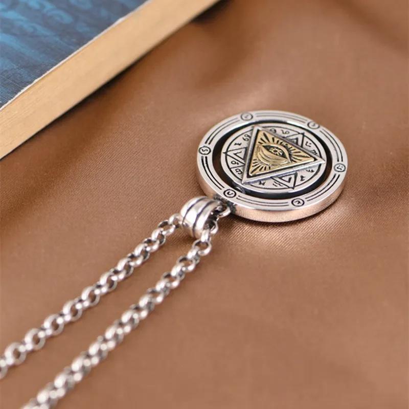 Eye God Triangle Necklace Pendant Amulet Talisman Ancient Egypt Egyptian Protect Magic Evil Demon Ghost Jewelry Gift Hip Hop Rock Goth Gothic