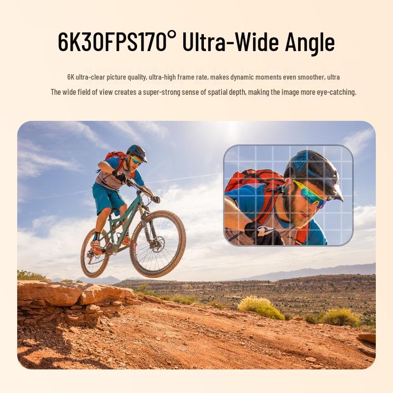 6K WiFi Touch Sports Camera with Remote, Underwater & Portable for Cycling & Travel Selfies