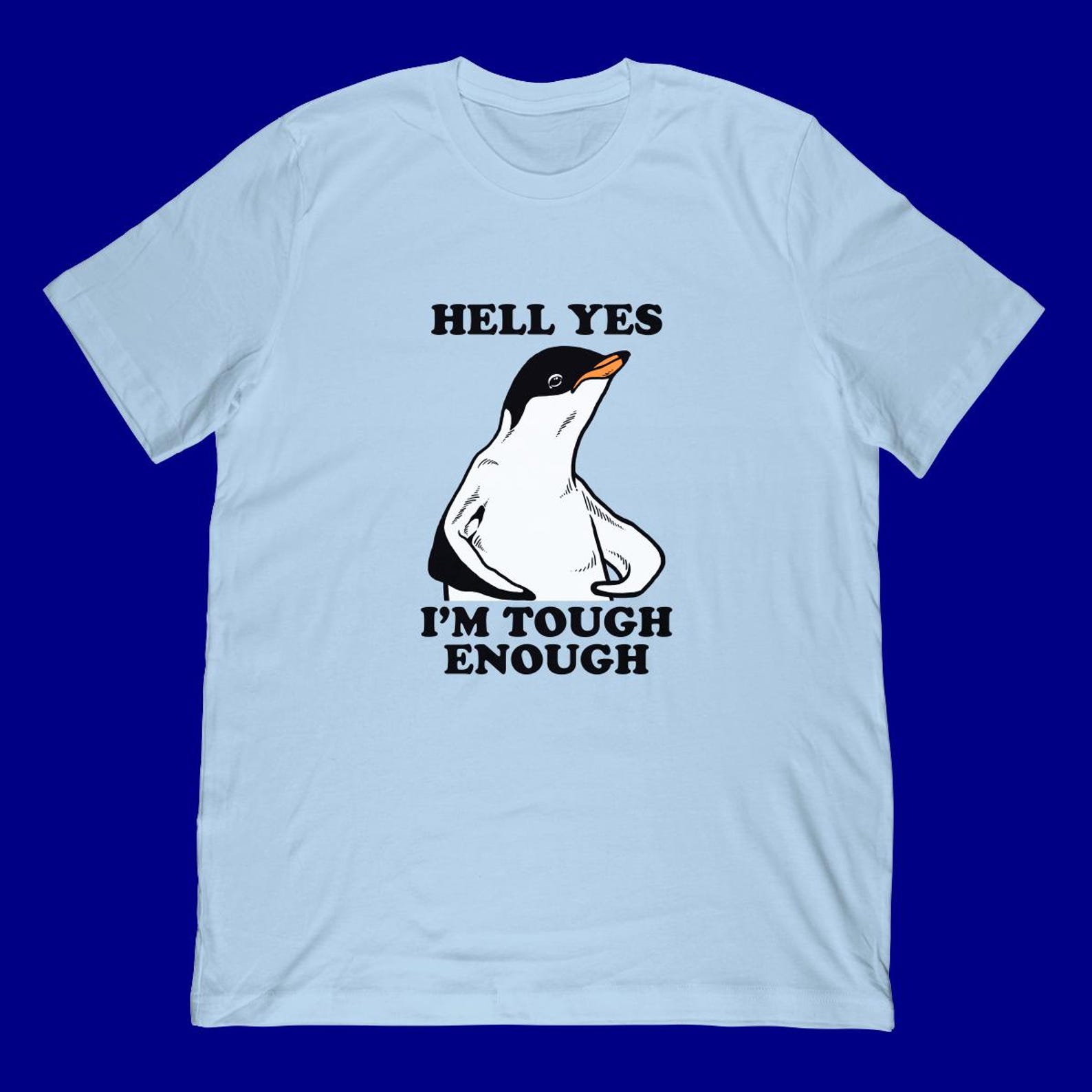 Tough Penguin Meme T-Shirt | Strong Baby Penguin Flexing Graphic Tee 4XL
