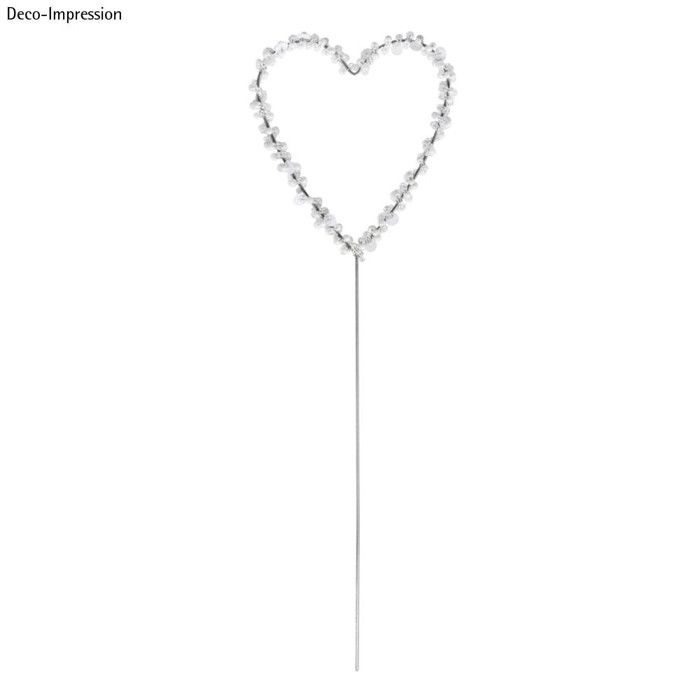 Coeur en fil de fer à piquer 30x8,5 cm