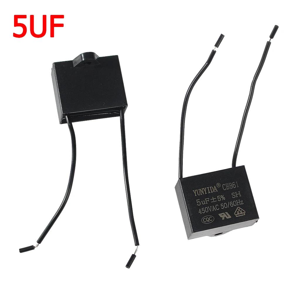 3pcs CBB61 450V Fan Capacitor 0.8/1/1.2/1.5/1.8/2/2.5/3/3.5/4/4.5/5/6/7/8/10 UF Ceiling Fan Motor Run Rectangle Capacitors Kit