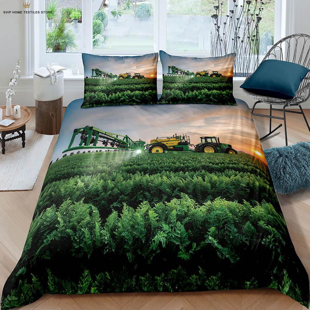Farm Tractor 3d Printed Quilt Cover Machine Washable Duvet Cover Bedding Set Quilt Cover Pillowcase Can Be Customized