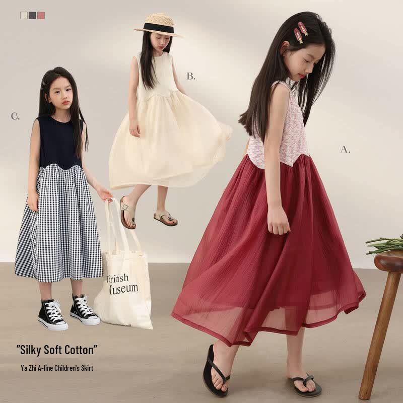 LUSON Girls Summer Sleeveless Dress 130