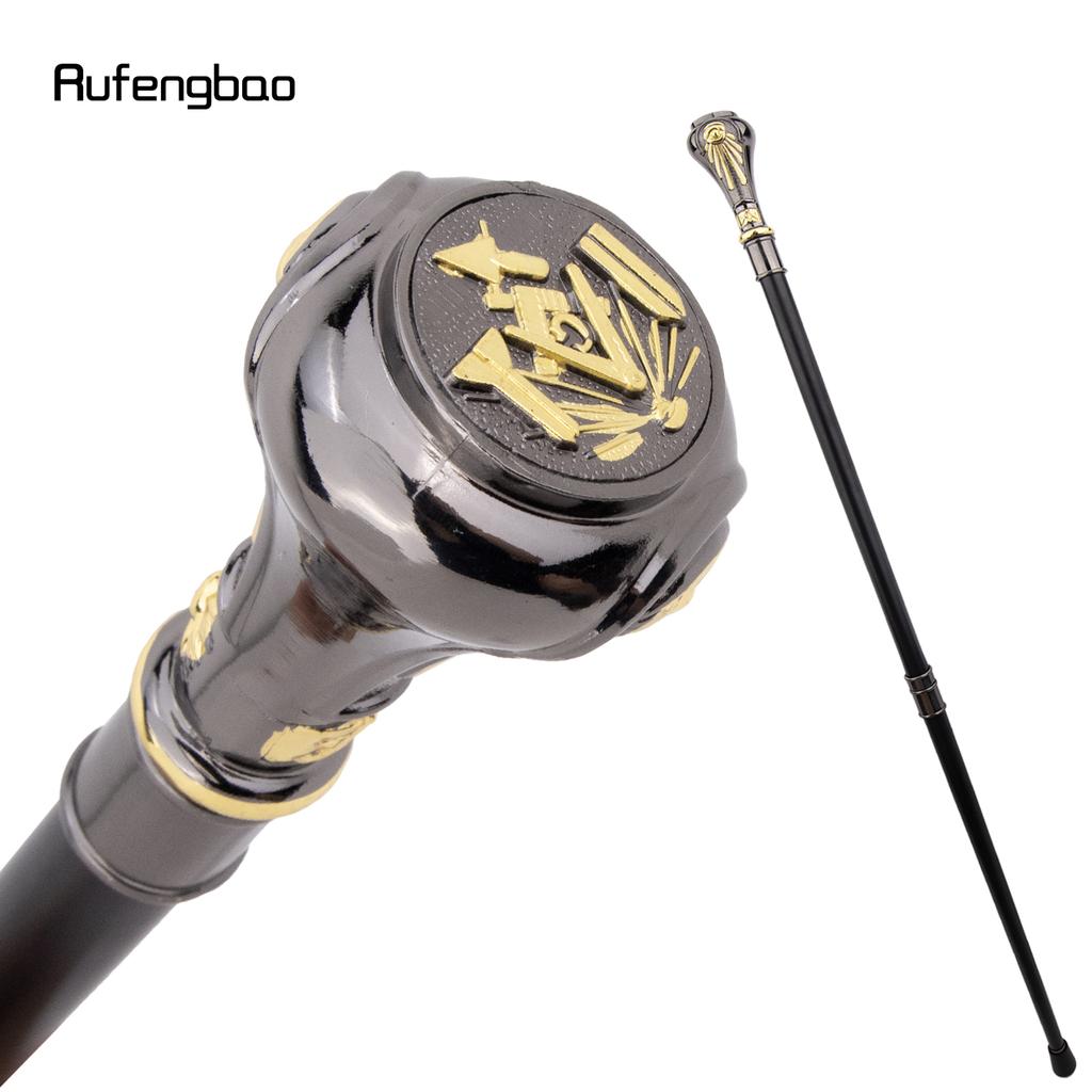 Goldene Freimaurerei Freimaurer VG Totem Spazierstock Mode Spazierstock Gentleman Krummstab Knauf Spazierstock 93cm